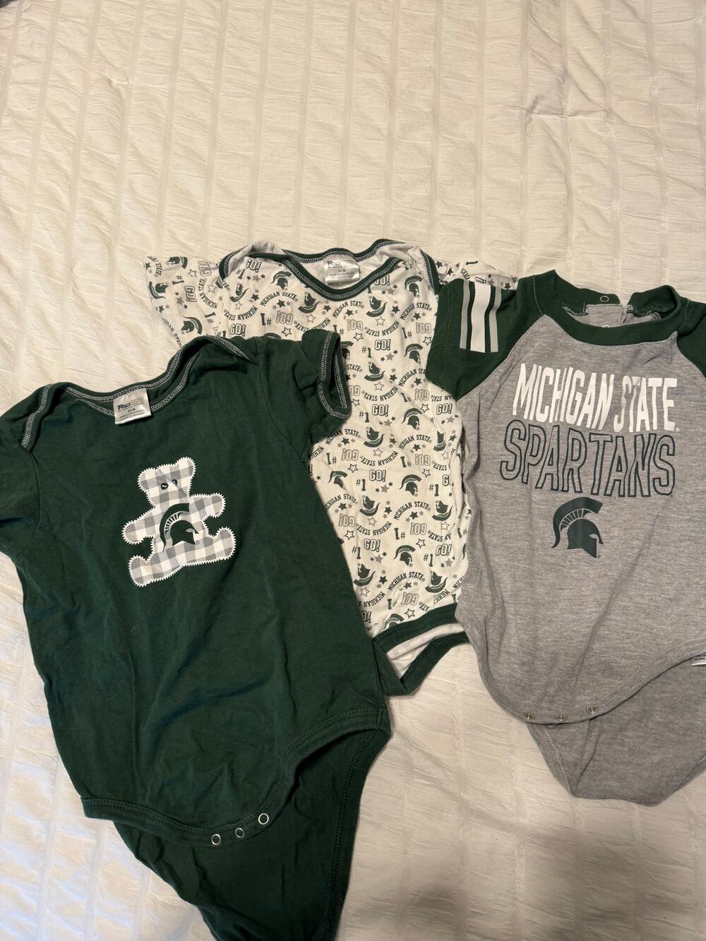 Michigan State University Spartans Onesies Baby Outfit Football Sz: 18 24 month